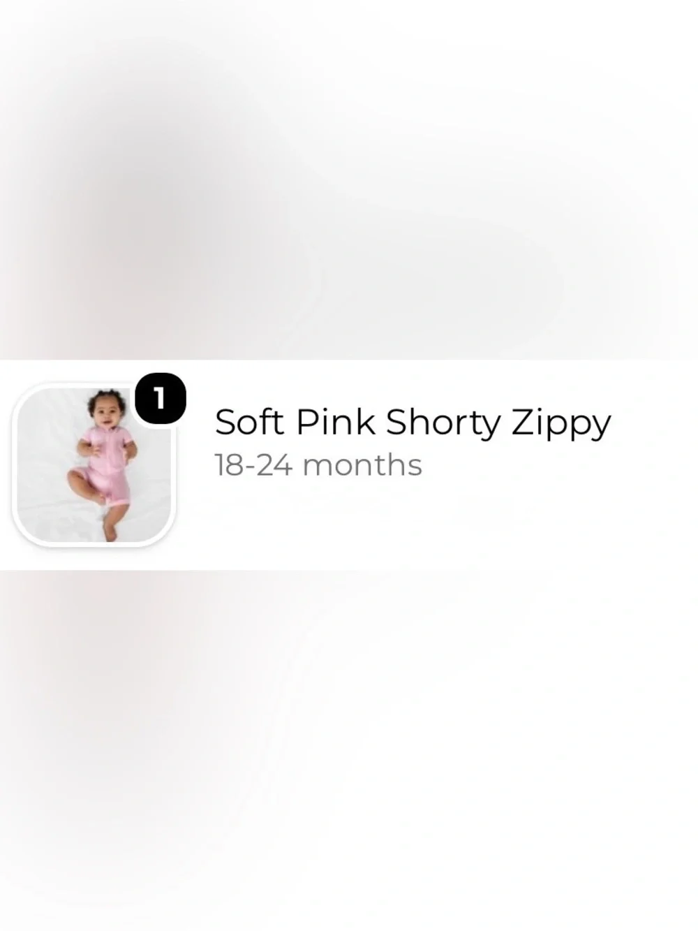 Little Sleepies Soft Pink Shorty Zippy 18-24 Months
